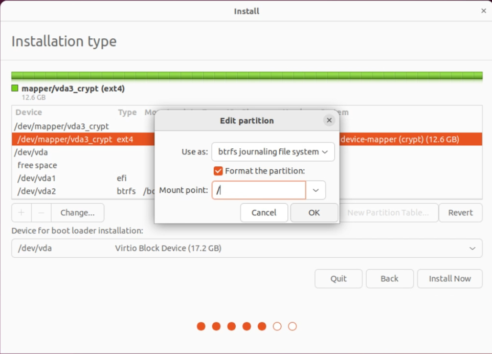 set root partition 2